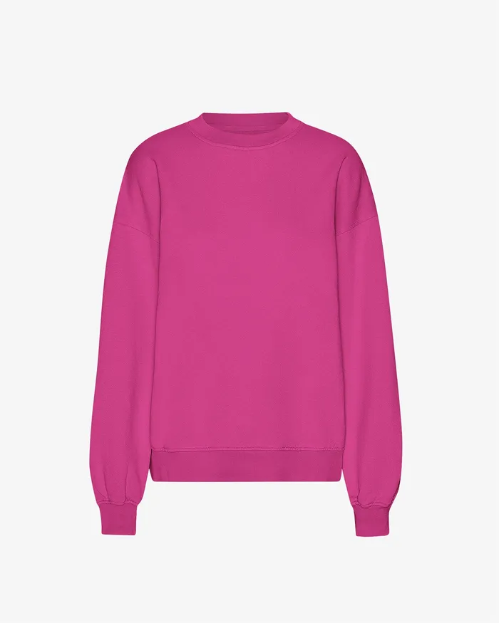 Organic Oversized Crew 8211 Magenta Blaze Crewneck Sweatshirts Colorfulstandard Women