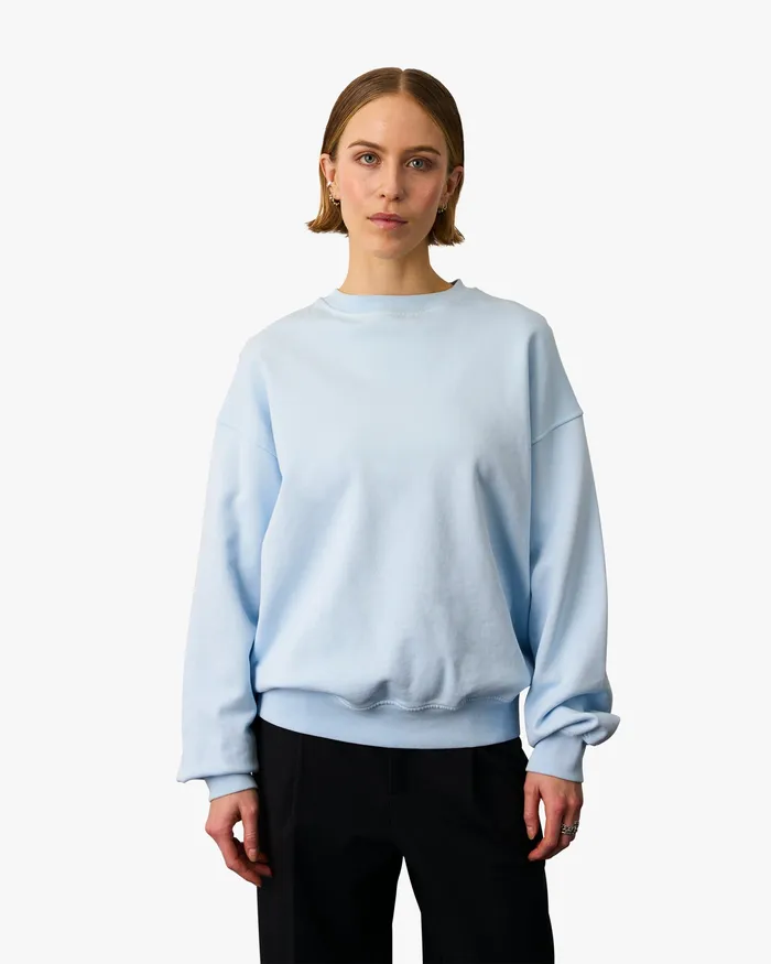 Organic Oversized Crew 8211 Magenta Blaze Crewneck Sweatshirts Colorfulstandard Women
