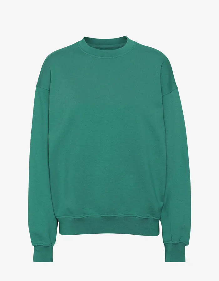 Organic Oversized Crew 8211 Pine Green Crewneck Sweatshirts Colorfulstandard Women