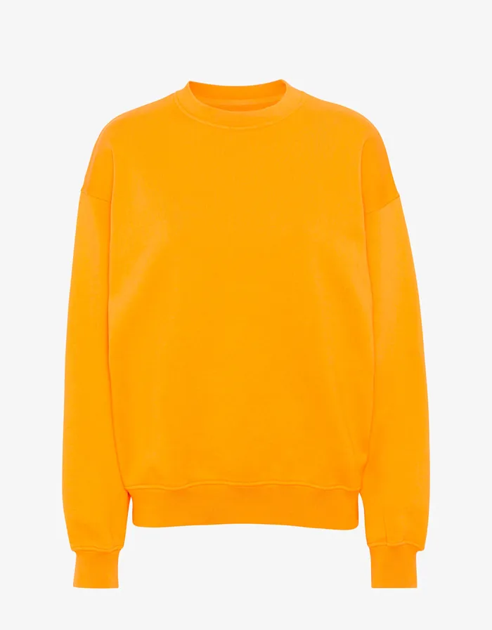 Organic Oversized Crew 8211 Sunny Orange Crewneck Sweatshirts Colorfulstandard Women