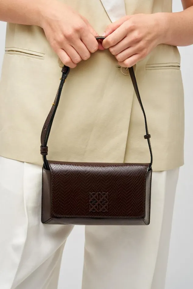 Oroton Baguette Bags Della Texture Small Baguette Mahogany 8211 Women