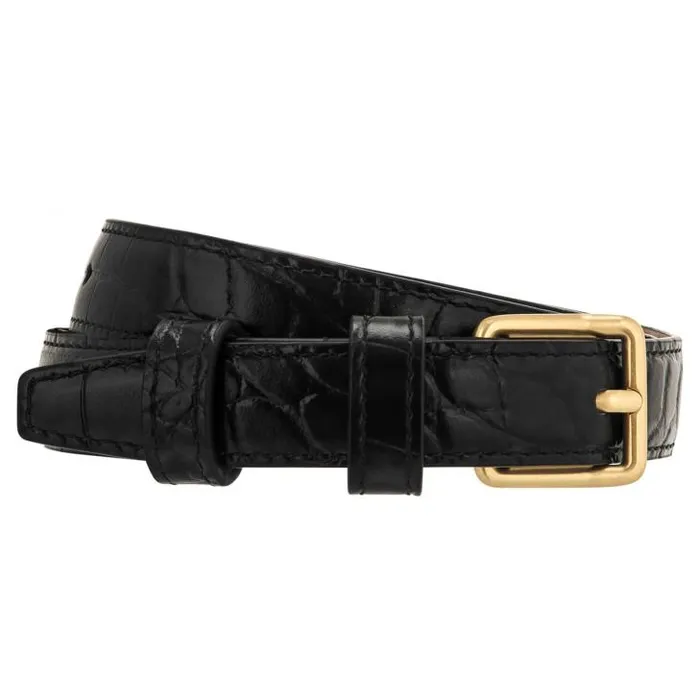 Oroton Belts Florence Texture 20mm Belt Black 8211 Accessories