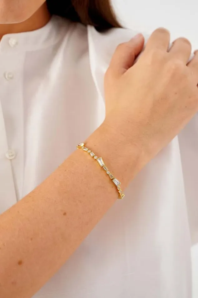 Oroton Bracelets Calypso Tennis Bracelet 18k Gold 8211 Jewellery