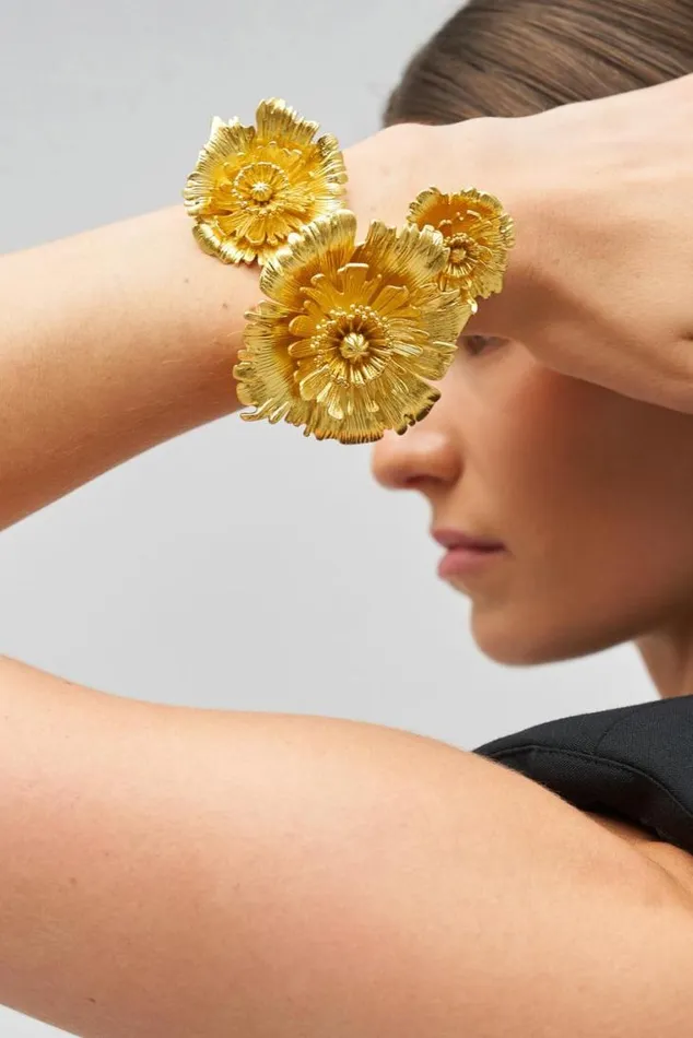 Oroton Bracelets Etta Cuff Worn Gold 8211 Jewellery