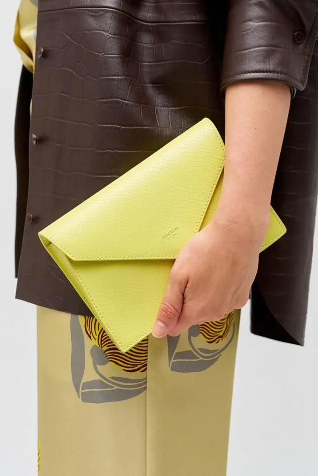 Oroton Clutches Mia Texture Clutch Sicily Yellow 8211 Women