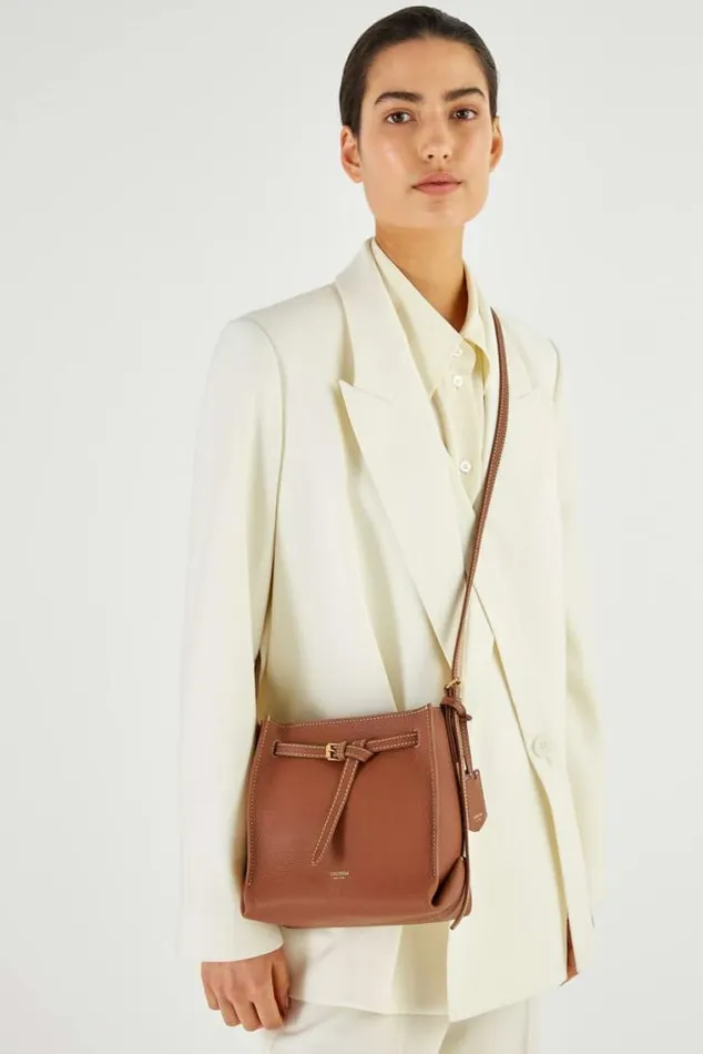 Oroton Crossbody Margot Mini Bucket Bag Whiskey 8211 Women