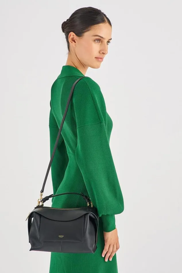 Oroton Crossbody Mica Small Bowler Black 8211 Women