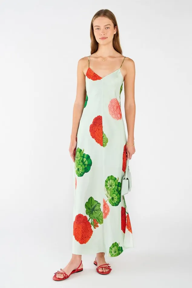 Oroton Dresses Posie Garden Print Slip Dress Sea Spray 8211 Women