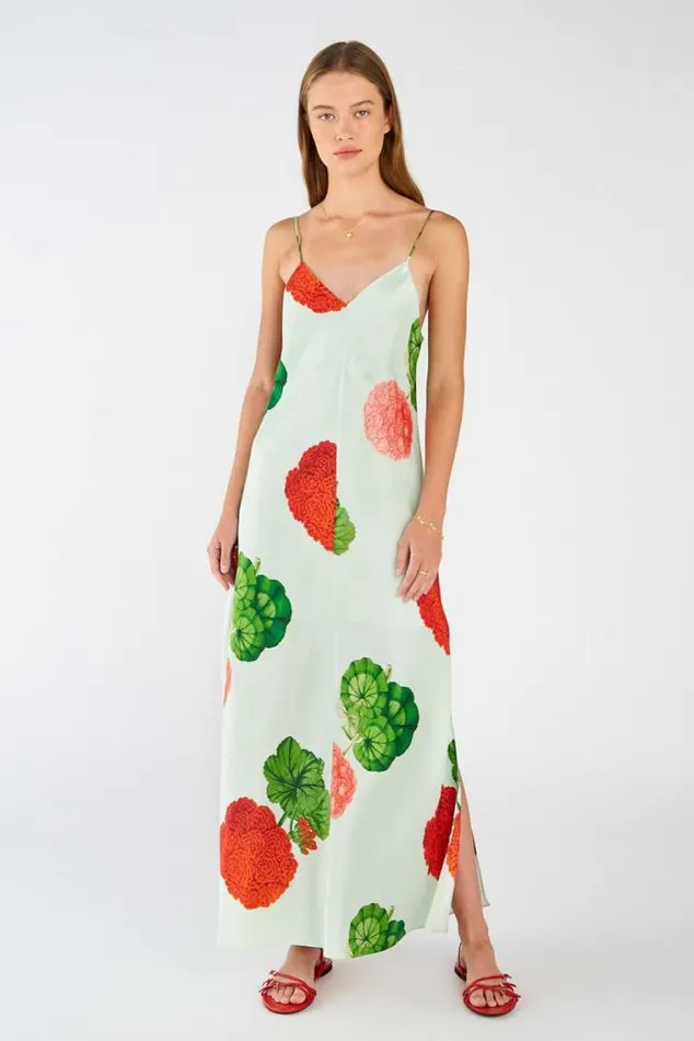 Oroton Dresses Posie Garden Print Slip Dress Sea Spray 8211 Women