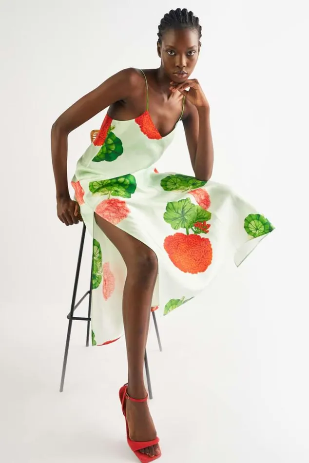 Oroton Dresses Posie Garden Print Slip Dress Sea Spray 8211 Women