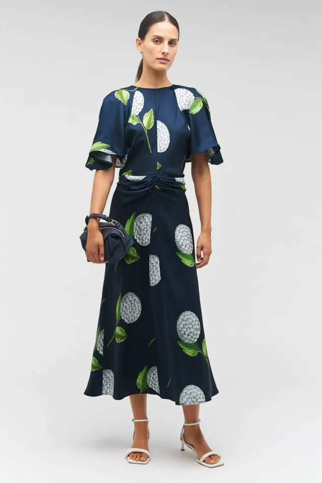 Oroton Dresses Snowdrop Print Dress North Sea 8211 Women