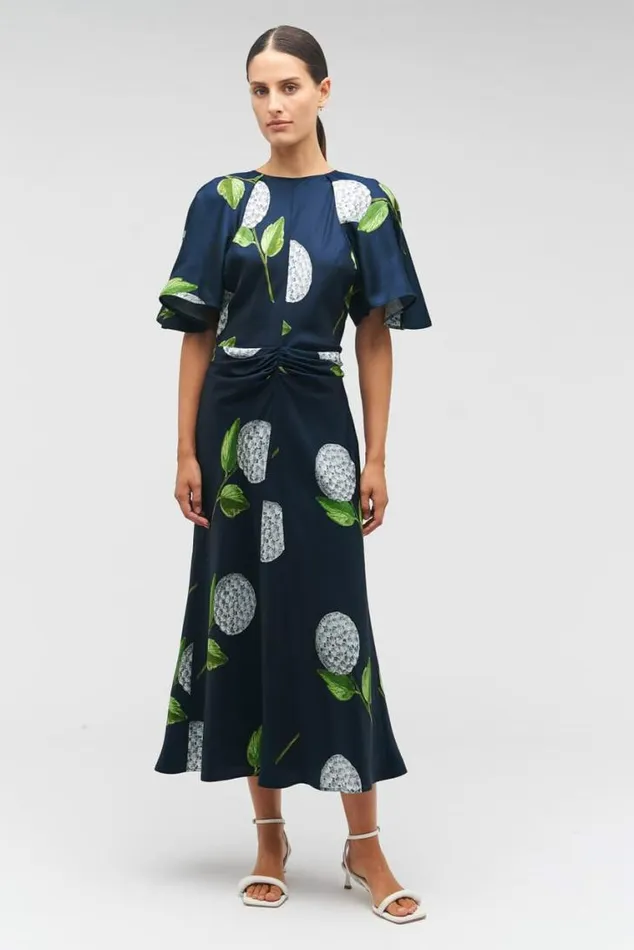 Oroton Dresses Snowdrop Print Dress North Sea 8211 Women