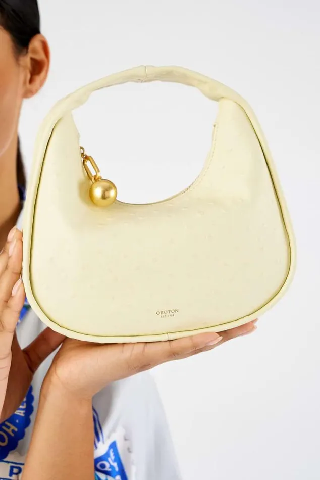 Oroton Mini Bags Clara Texture Small Day Bag Lemon Butter 8211 Women