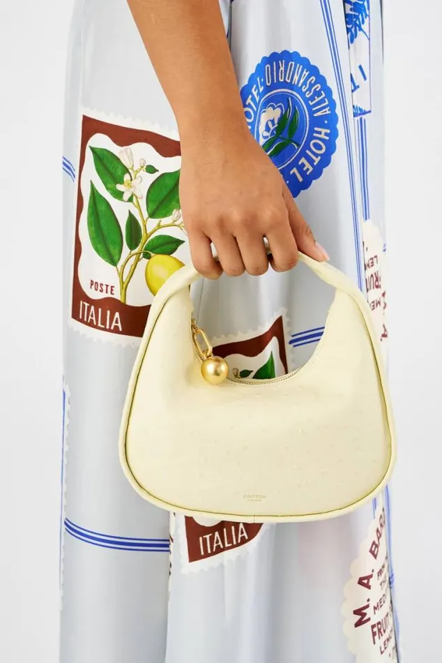 Oroton Mini Bags Clara Texture Small Day Bag Lemon Butter 8211 Women