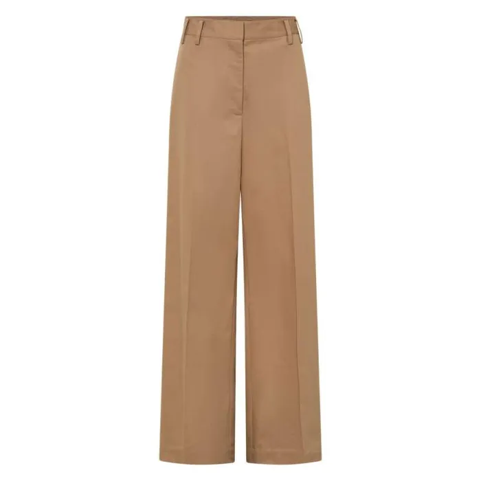 Oroton Pants Flat Front Pant Dark Camel 8211 Women