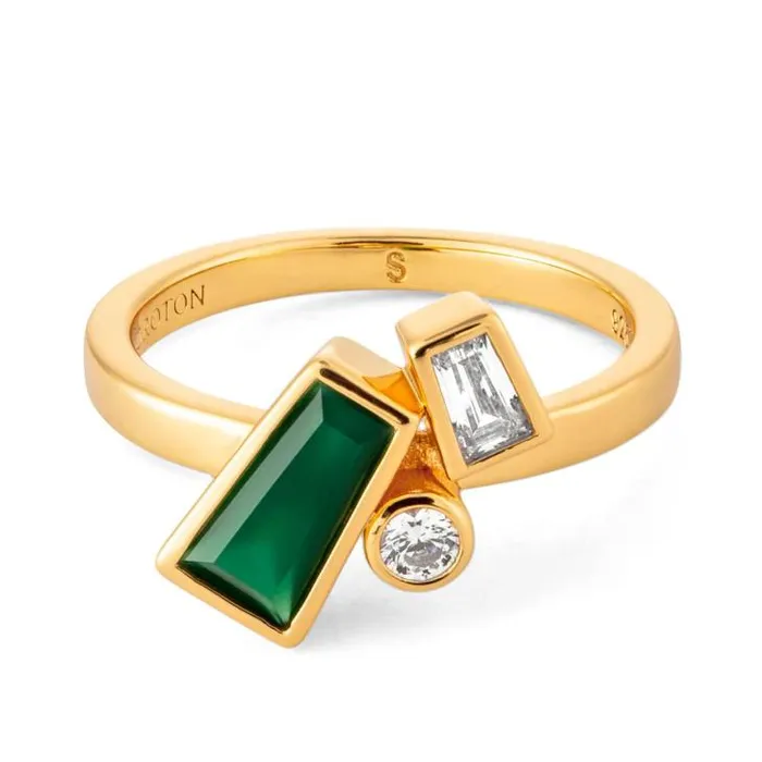 Oroton Rings Calypso Onyx Ring 18k Gold 8211 Jewellery
