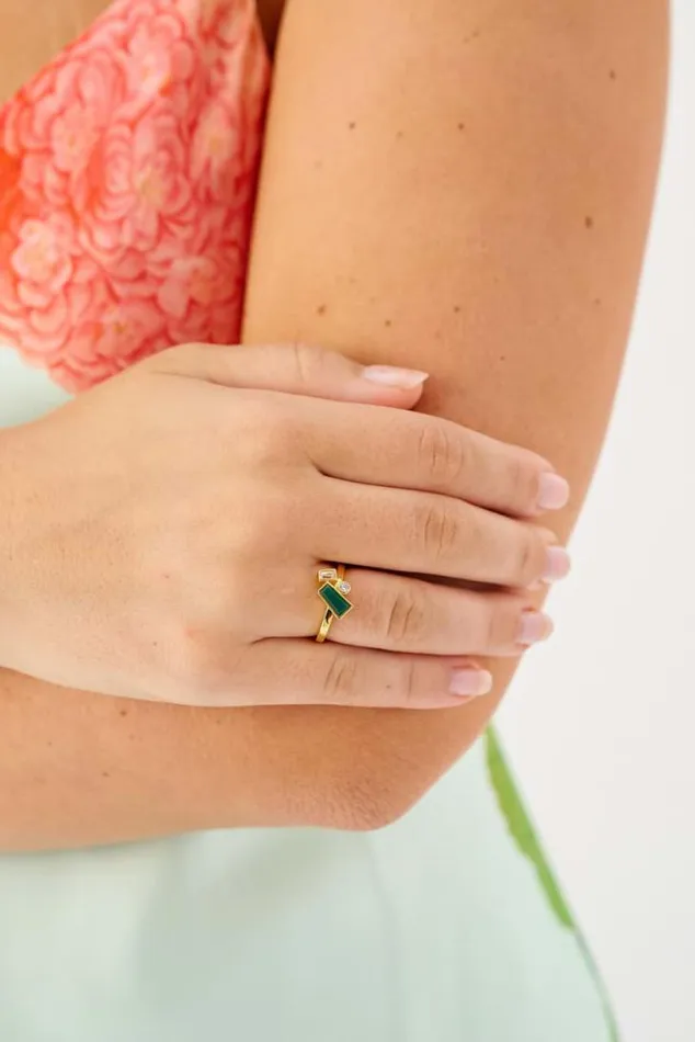 Oroton Rings Calypso Onyx Ring 18k Gold 8211 Jewellery