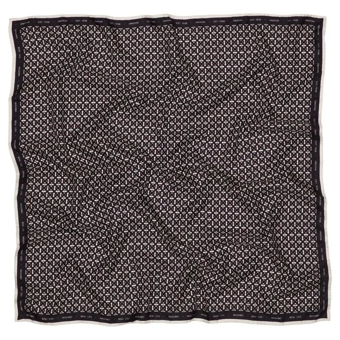 Oroton Scarves All Over Logo Silk Scarf Black 8211 Accessories
