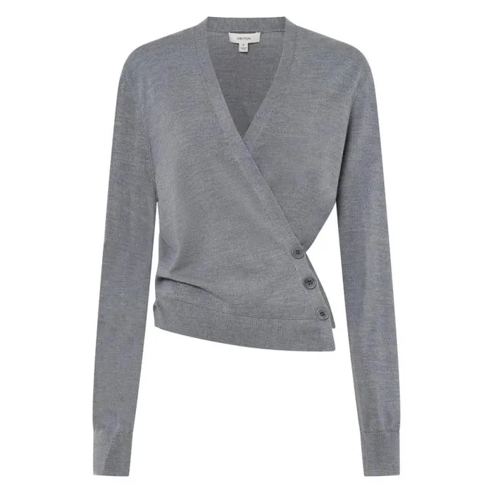 Oroton Sets Wrap Cardigan Grey Marle 8211 Women