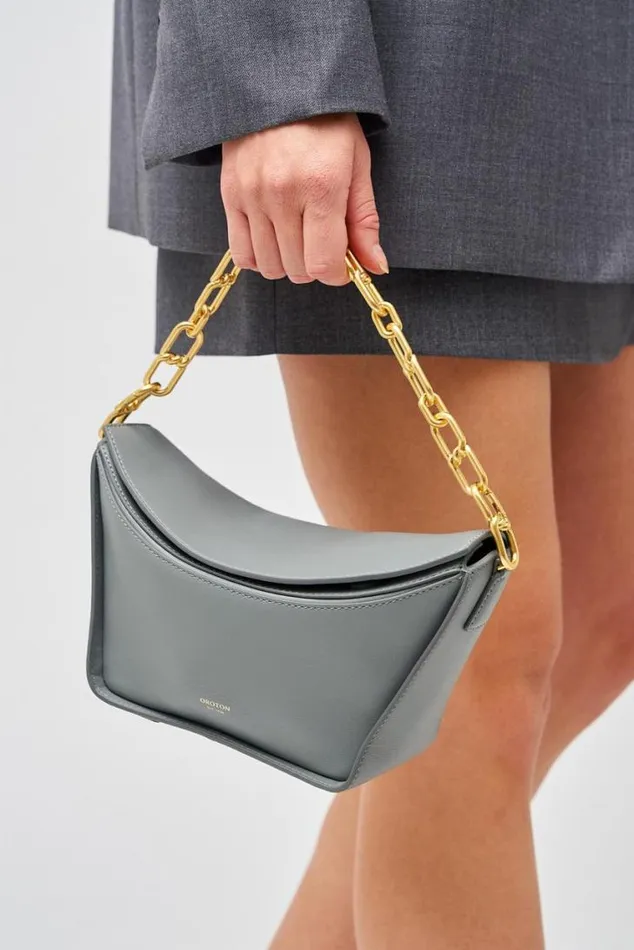 Oroton Shoulder Fable Small Day Bag Grey Flannel 8211 Women