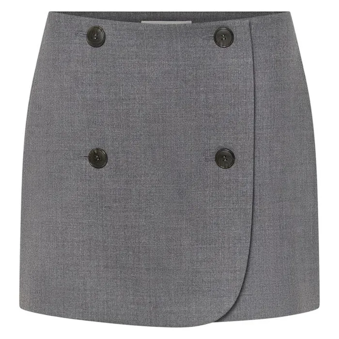Oroton Skirts Double Breasted Mini Skirt Dark Ash 8211 Women