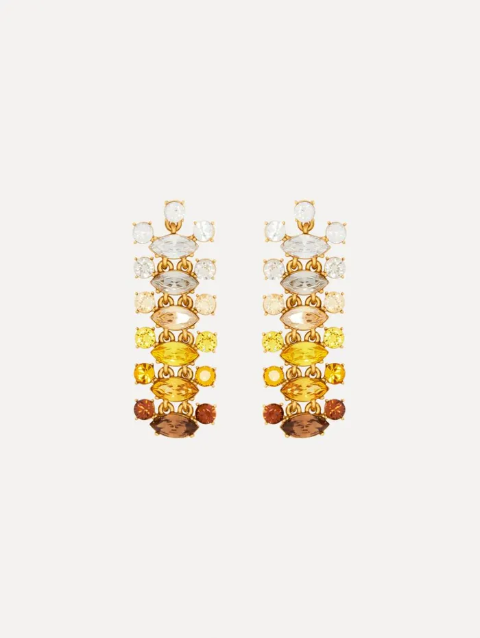 Oscar De La Renta Abstract Branch Earrings Topaz Multi Women Earrings