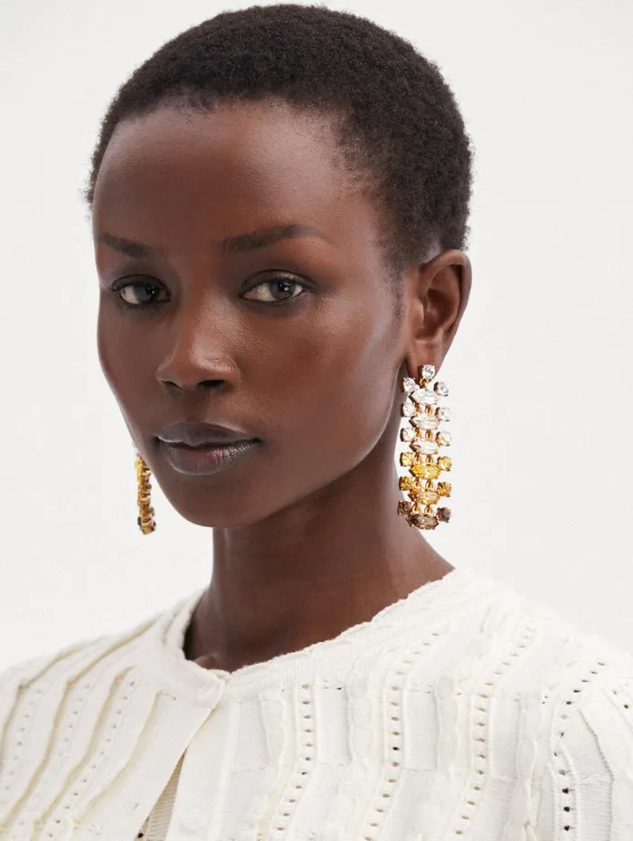 Oscar De La Renta Abstract Branch Earrings Topaz Multi Women Earrings