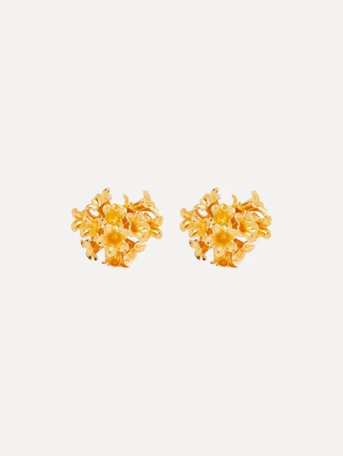 Oscar De La Renta Bouquet Button ClipOn Earrings Gold Women Earrings