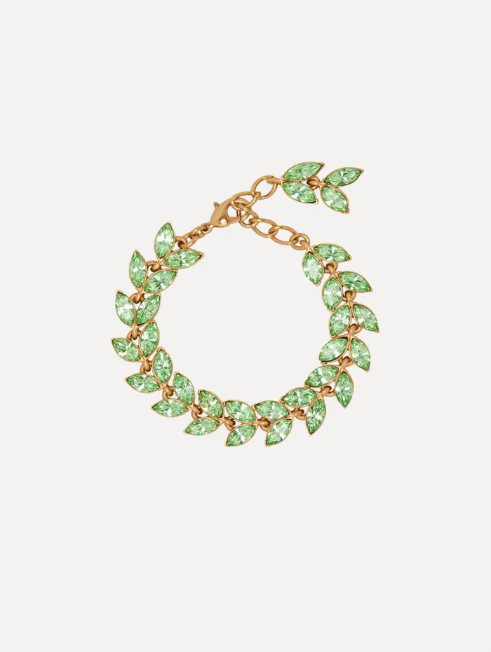 Oscar De La Renta Crystal Leaves Bracelet Chrysolite Women Bracelets