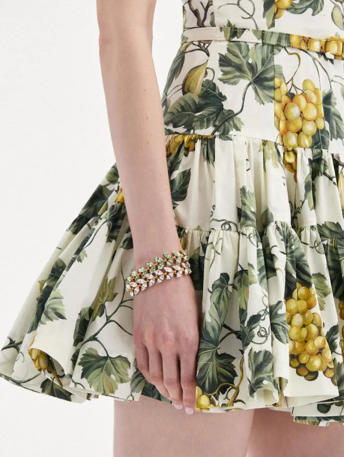 Oscar De La Renta Crystal Leaves Bracelet Chrysolite Women Bracelets