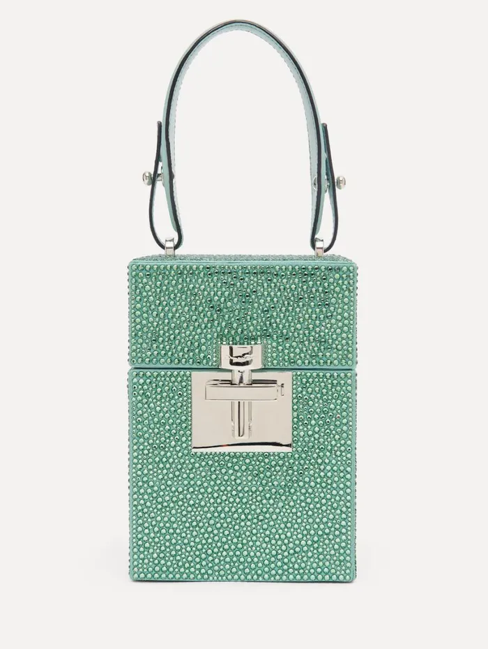 Oscar De La Renta Crystal Pav Alibi Top Handle Bag Sage Women Handbags