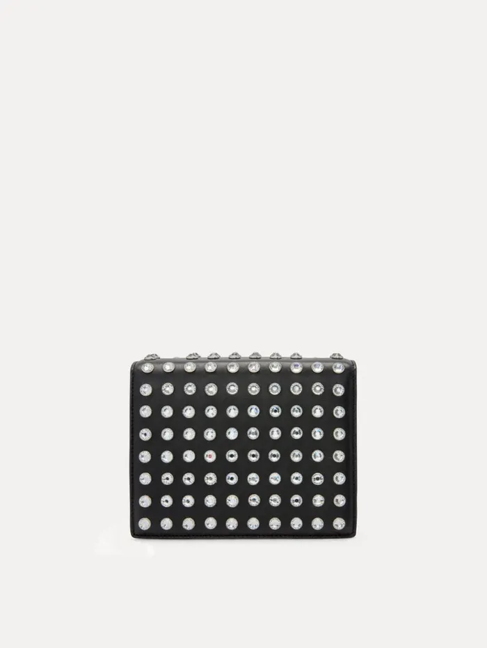 Oscar De La Renta Crystal Stud Mini TRO Bag Black Women Handbags Oscar De La Renta Crystal Stud Mini TRO Bag Black Women Handbags