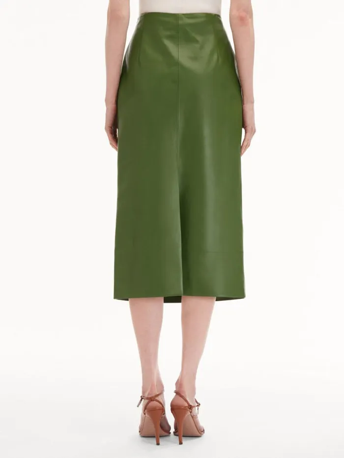 Oscar De La Renta Laser Cut Floral Leather Pencil Skirt Fern Women Pants and Skirts Oscar De La Renta Laser Cut Floral Leather Pencil Skirt Fern Women Pants and Skirts