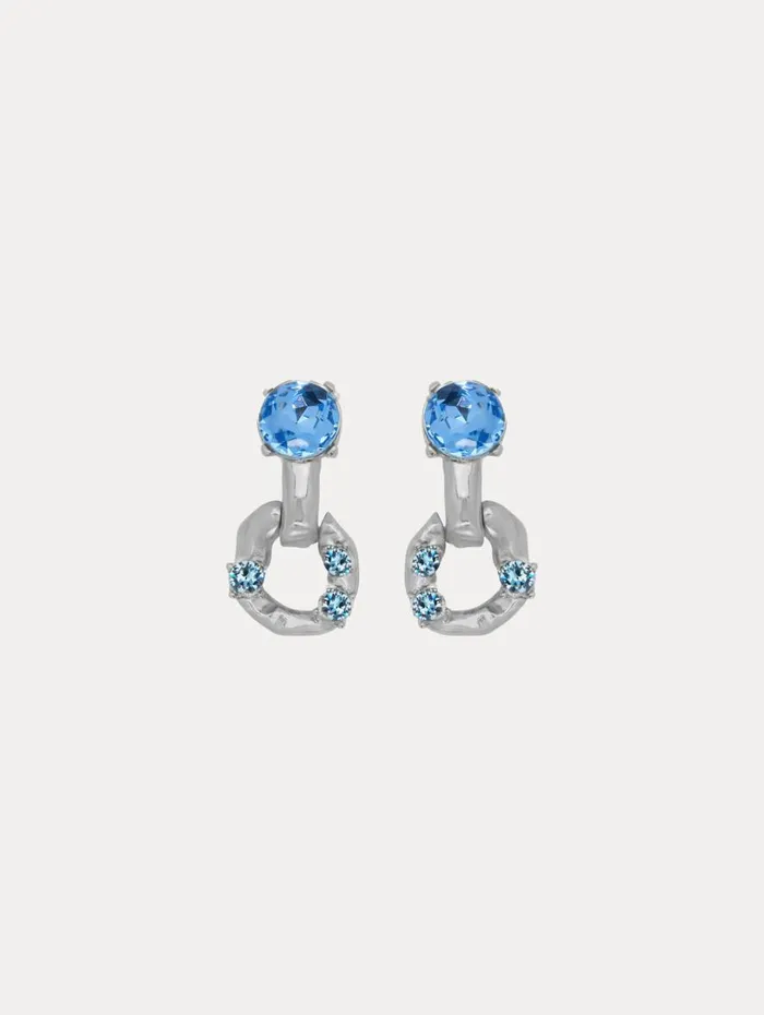 Oscar De La Renta Scramble ChainLink Earrings Aquamarine Women Earrings