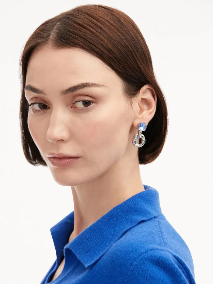 Oscar De La Renta Scramble ChainLink Earrings Aquamarine Women Earrings Oscar De La Renta Scramble ChainLink Earrings Aquamarine Women Earrings