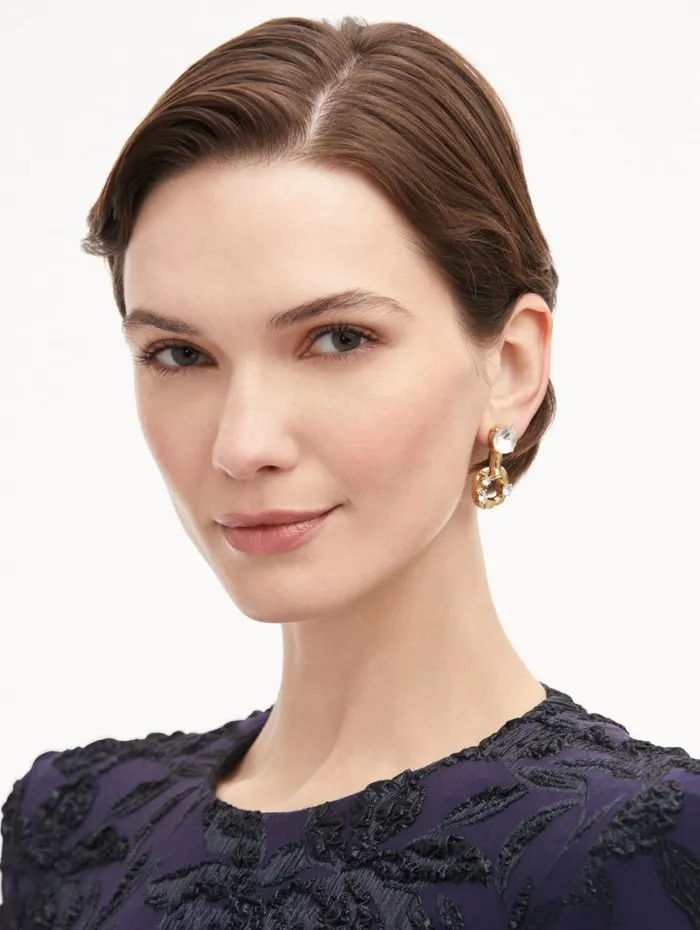 Oscar De La Renta Scramble ChainLink Earrings Crystal Women Earrings Oscar De La Renta Scramble ChainLink Earrings Crystal Women Earrings