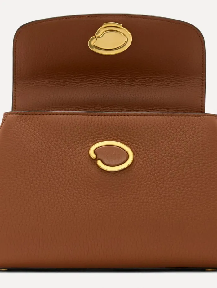Oscar De La Renta The Mini Poppy Cognac Women Handbags Oscar De La Renta The Mini Poppy Cognac Women Handbags