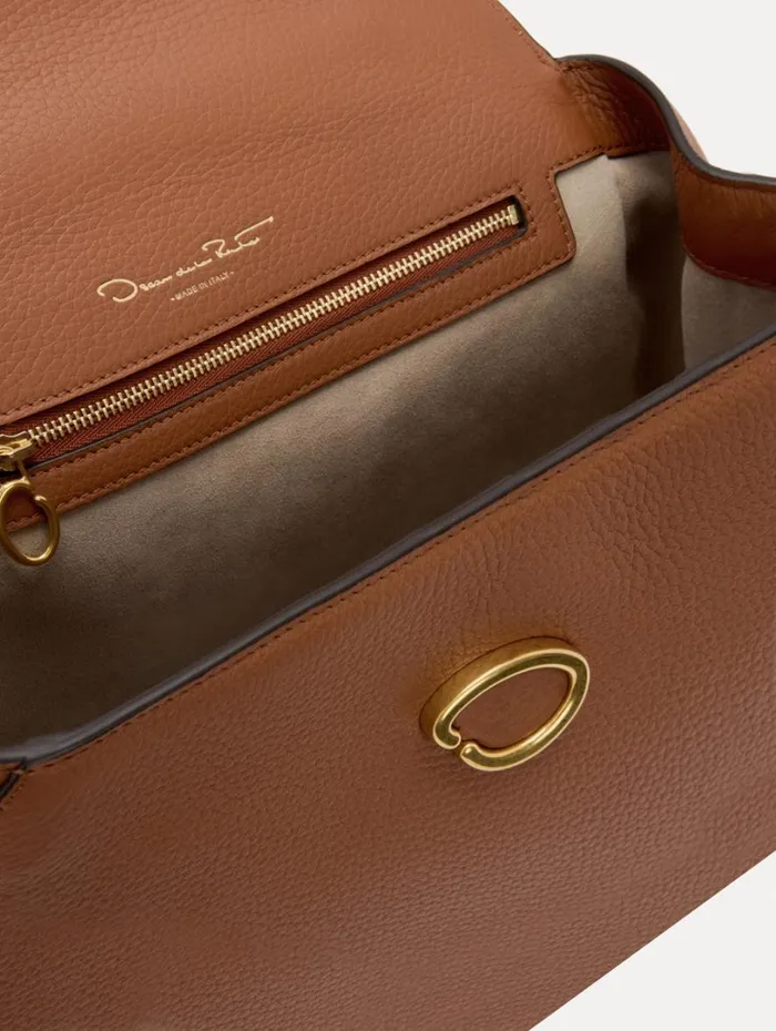 Oscar De La Renta The Mini Poppy Cognac Women Handbags Oscar De La Renta The Mini Poppy Cognac Women Handbags