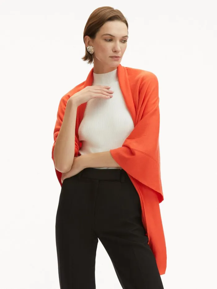 Oscar De La Renta WoolBlend Shawl Orange Women Scarves Oscar De La Renta WoolBlend Shawl Orange Women Scarves