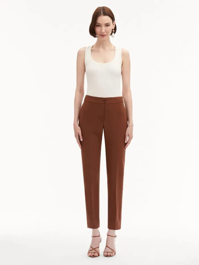 Oscar De La Renta ZipFront Skinny Pant Cocoa Women Pants and Skirts Oscar De La Renta ZipFront Skinny Pant Cocoa Women Pants and Skirts