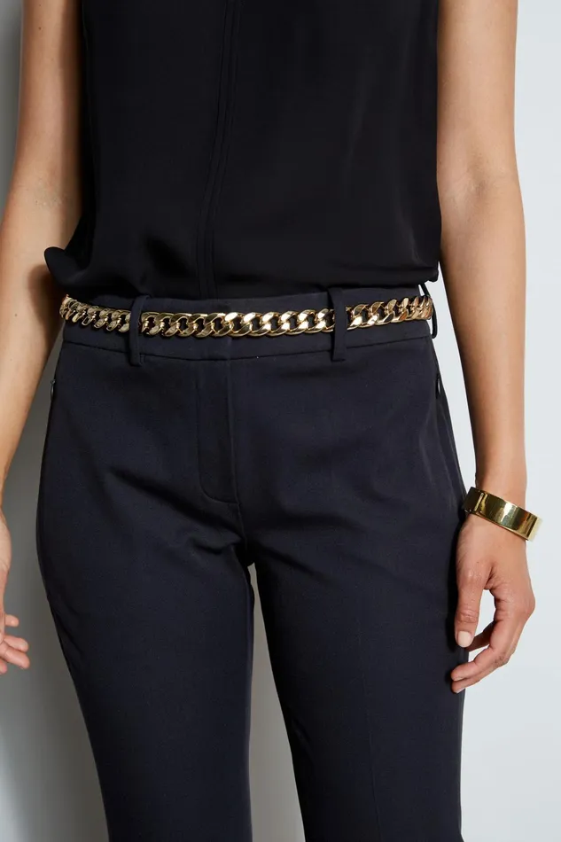 Outlet 8211 Women Belts Elie Tahari Gold Chain Belt 8211 Black Blackgold