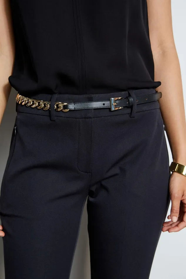 Outlet 8211 Women Belts Elie Tahari Gold Chain Belt 8211 Black Blackgold