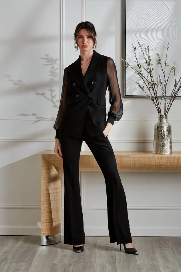 Outlet 8211 Women Bottoms Elie Tahari Fit and Flare Pant Black
