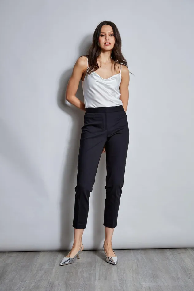 Outlet 8211 Women Bottoms Elie Tahari Slim Cotton Pocket Pant Black