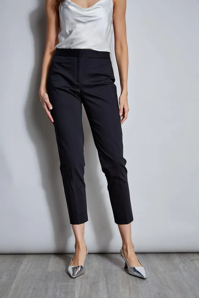 Outlet 8211 Women Bottoms Elie Tahari Slim Cotton Pocket Pant Black