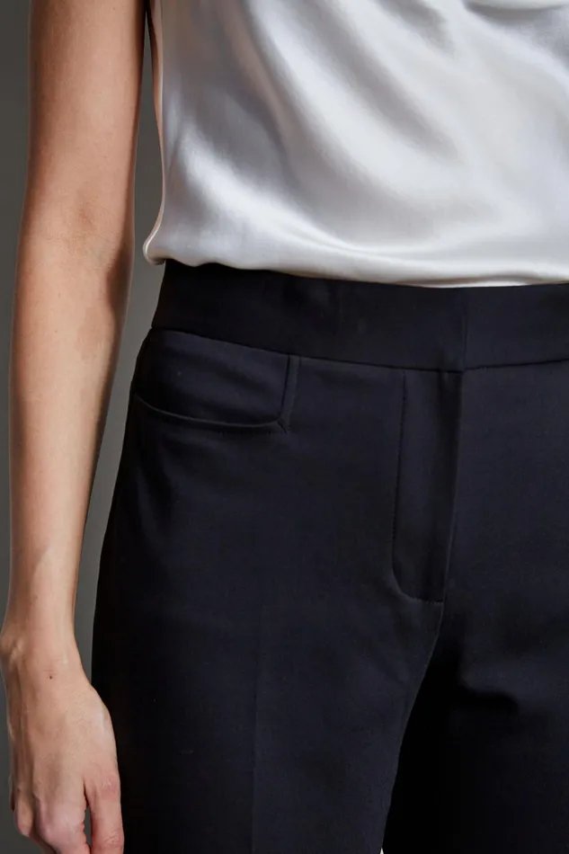 Outlet 8211 Women Bottoms Elie Tahari Slim Cotton Pocket Pant Black