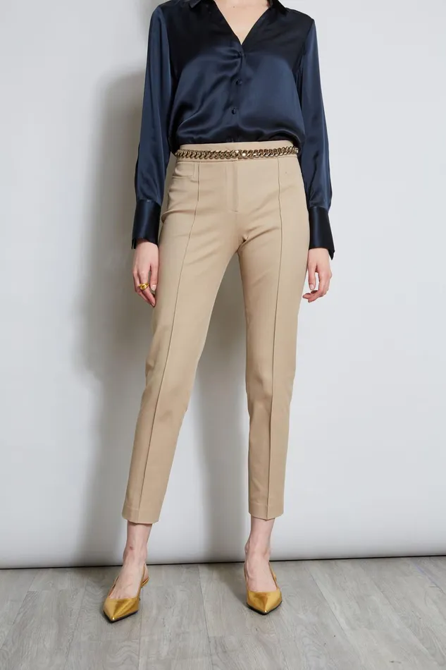 Outlet 8211 Women Bottoms Elie Tahari Slim Pintuck Pant Rattan