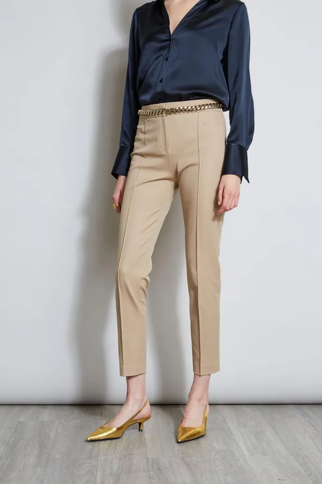 Outlet 8211 Women Bottoms Elie Tahari Slim Pintuck Pant Rattan