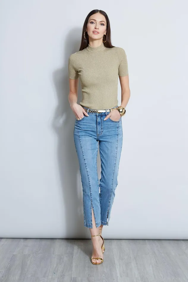 Outlet 8211 Women Bottoms Elie Tahari Slit Front Denim Pant Blue Nile