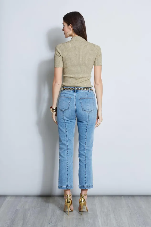 Outlet 8211 Women Bottoms Elie Tahari Slit Front Denim Pant Blue Nile